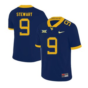 Men's West Virginia Mountaineers NCAA #9 Jovanni Stewart Navy Authentic Nike 2019 Stitched College Football Jersey AS15N60XD